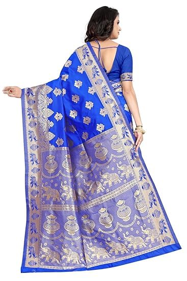 Vasthrlay Kanjivaram Banarasi Collections Pari9016 Saree With Blouse Piece