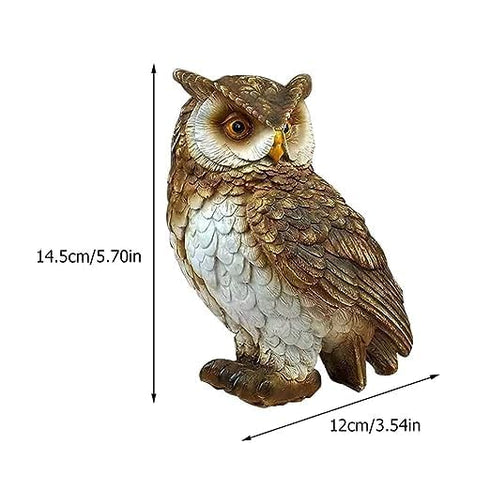 The Decorshed Owl Showpiece for Home Decor Table Decor Room Decoration Brown and White Resin Owl