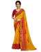 Vasthrlay Chiffon Bandhani Unstitched Yellow Saree