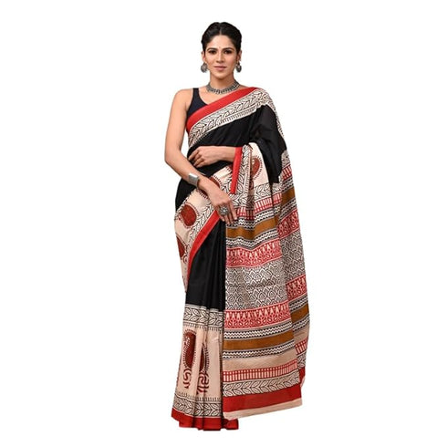 Leel Mulmul Cotton Fabric Beautiful Jaipuri Hand Block Printed Work Soft Cotton Saree