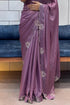 Vasthrlay Purple Border Unstitched Saree