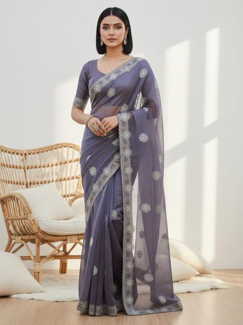 Vasthrlay Georgette Traditional Az Ys Pehenva Brown Rr Ethnic Wear