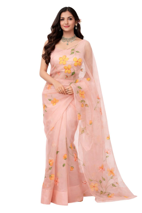Vasthrlay Organza Painted Saree