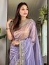 Vasthrlay Lavender Embroidery Unstitched Saree
