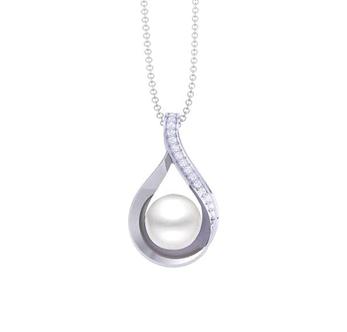 Clara 925 Sterling Silver Real Pearl Pendant chain