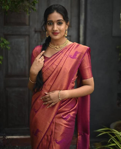 Vasthrlay Purple Banarasi Saree