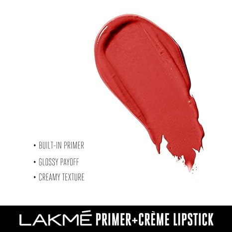 Lakme 9To5 Primer + Creme Lip Color | Ruby Result CR1
