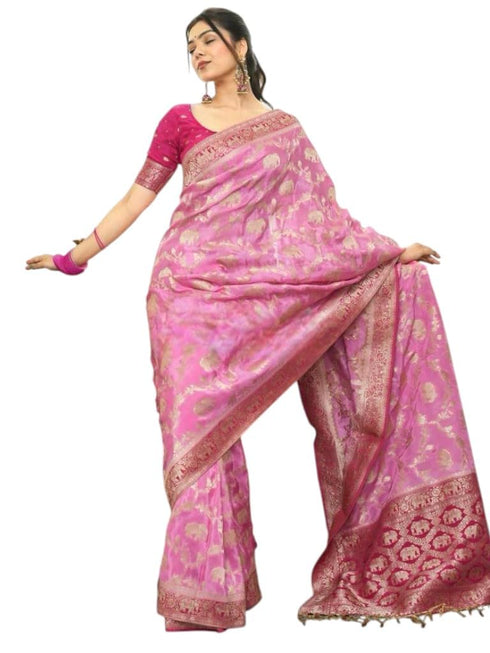 Vasthrlay Purple Kanjivaram Wedding Saree