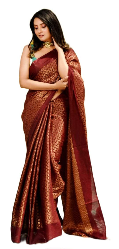 Vasthrlay Attractive Handloom Organic Attached Rama Copper
