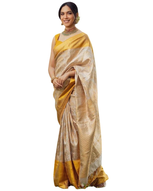 Vasthrlay Kanjivaram Unstitched Saree