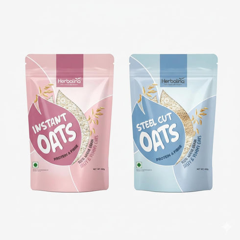 Herbolina Instant Oats and Steel Cut Oats Combo