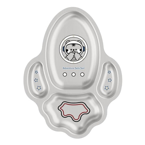 Stainless Steel Plate for Kids with 3 Compartments