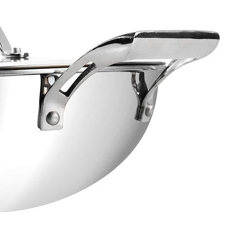 Healux 28cm Tiana Triply Wok with Glass Lid - 3.5L