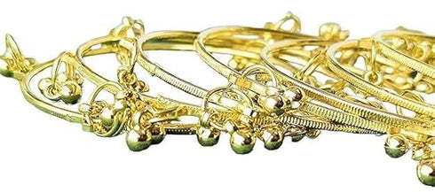 JPS Viral Kashmiri Ghungroo Gold-Plated Glass Bangles Set