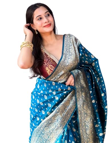 Vasthrlay Banarasi Kanjivaram Kanchipuram BS09 Saree With Blouse Piece