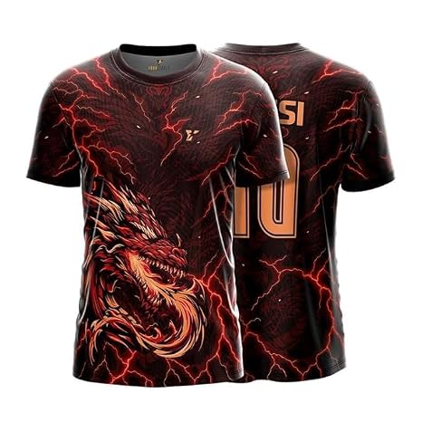 Yourjersey Shaolin Dragon Custom Football Jersey Edition Personalized With Name And Number| Dry-Fit Sportswear For Men| Women & Kids