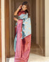 Vasthrlay Blue Banarasi Saree