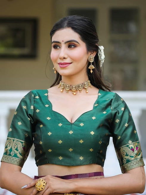 Vasthrlay Banarasi Traditional Unstitched Saree