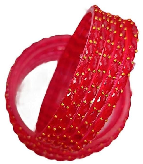 JPS Viral Kashmiri Ghungroo Gold-Plated Glass Bangles Set