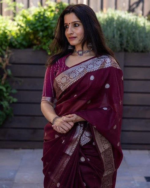 Vasthrlay Banarasi Unstitched Saree