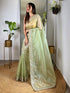 Vasthrlay Lavender Embroidery Unstitched Saree