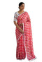 Vasthrlay Checks Floral Tassel Lightweight