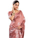 Vasthrlay Womens Kanjivaram Unstitched Dusty Pink Saree