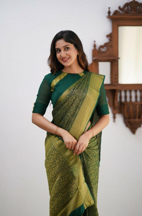 Vasthrlay Kanjivaram Unstitched Saree