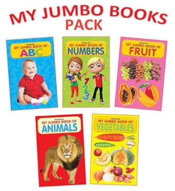 My Jumbo Book Series (5 Titles) - ABC, Numbers, Fruit, Animals, Vegetables