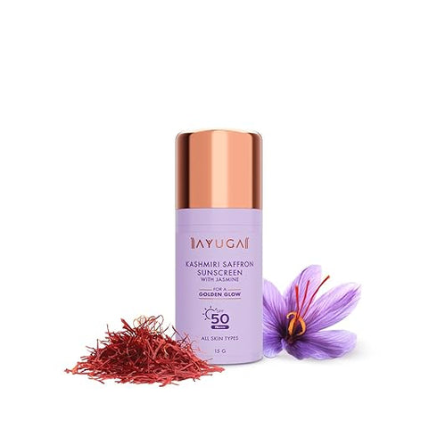 Ayuga Kashmiri Saffron Sunscreen SPF 50 PA ++++ for UVA UVB Protection