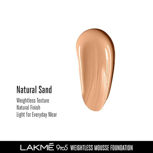 Lakme 9To5 Weightless Mousse Foundation | Natural Sand