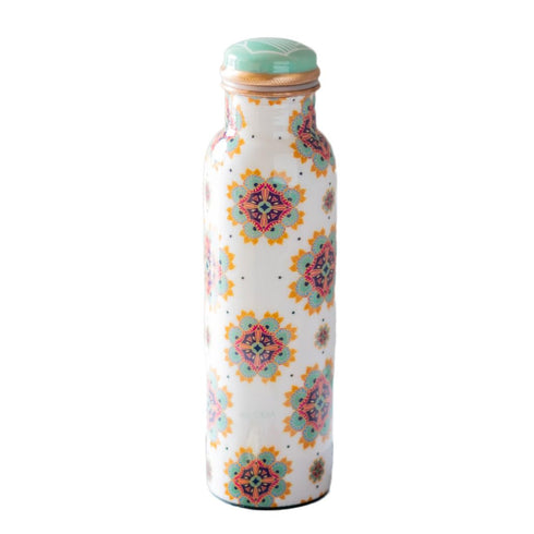 Pure Copper Bottle 1000ML Festive White
