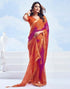 Vasthrlay Bandhani Printed Chiffon Orange Saree