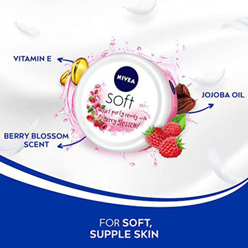 Nivea Soft Light Moisturising Cream Berry Blossom