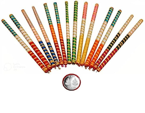Anshri Multicolor Wooden Multicolor Dandiya Garba Sticks