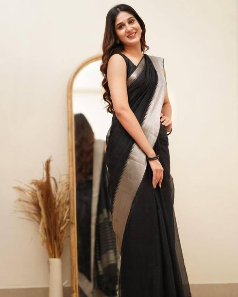 Vasthrlay Banarasi Unstitched Saree
