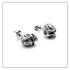 Hip Hop Titanium Steel Flower Pattern Crystal Eye Skull Stud Earrings