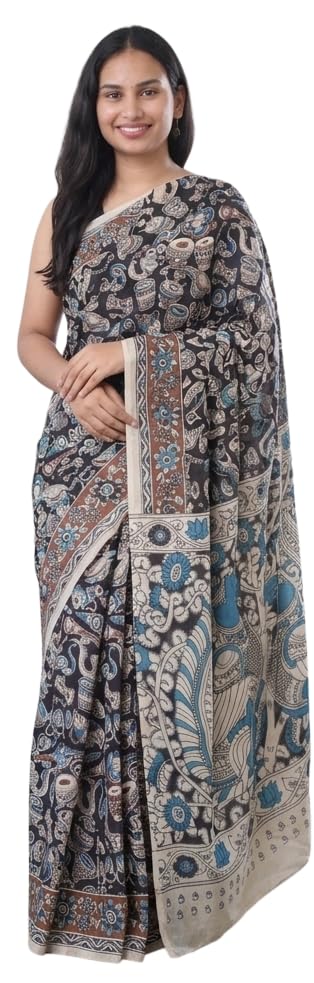 Vasthrlay Kalamkari Printed Artistic Border