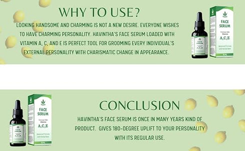 Havintha - Natural Face Serum For Glowing Skin - Vitamin A C E