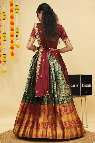 Vasthrlay Traditional South Indian Semistitch Half Saree