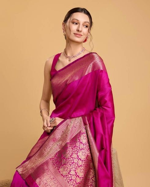 Vasthrlay Banarasi Traditional Unstitched Saree