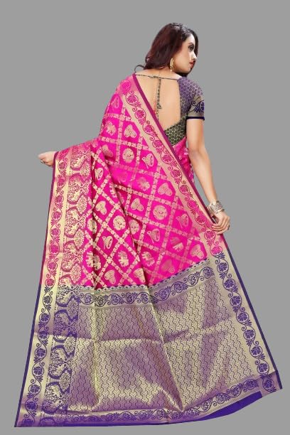 Vasthrlay Banarasi Pink Blue Ethnic Wear