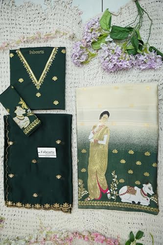 Vasthrlay South Indian Style Unstitch Half Saree Lehenga Choli For Women |Pl226