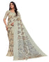 Vasthrlay Womens Printed Unstitched White Saree
