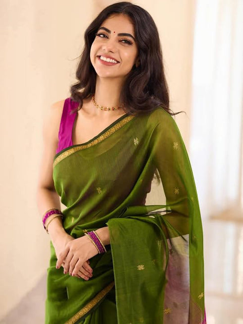 Vasthrlay Banarasi Unstitched Saree