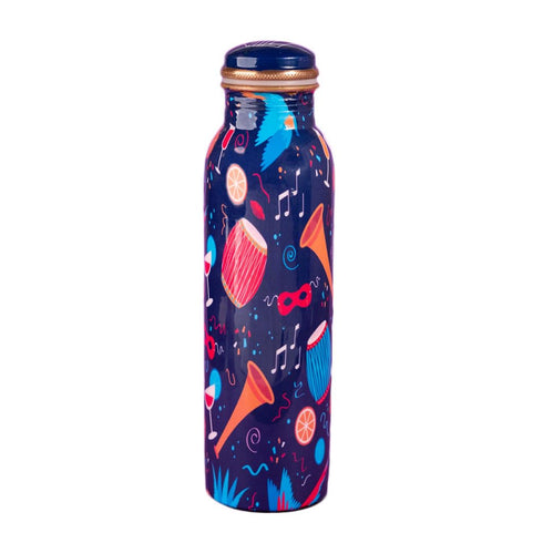 Copper Bottle 1000ML Hand-Enamelled