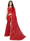 Vasthrlay Bandhani Printed Chiffon Red Saree