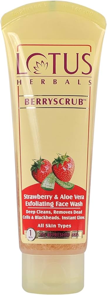 Lotus Herbals Berryscrub Strawberry & Aloe Vera Exfoliating Face Wash