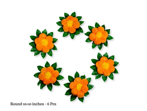 JH Gallery Handmade Artificial Flowers Rangoli Set - Home Decor| Festive Decor