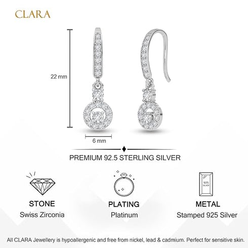 CLARA 925 Sterling Silver Drop Earrings Fina